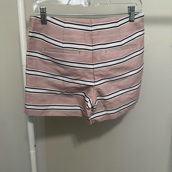 Loft Pink White Black Striped High Waisted Formal Shorts size 0 30” waist - Picture 4 of 6